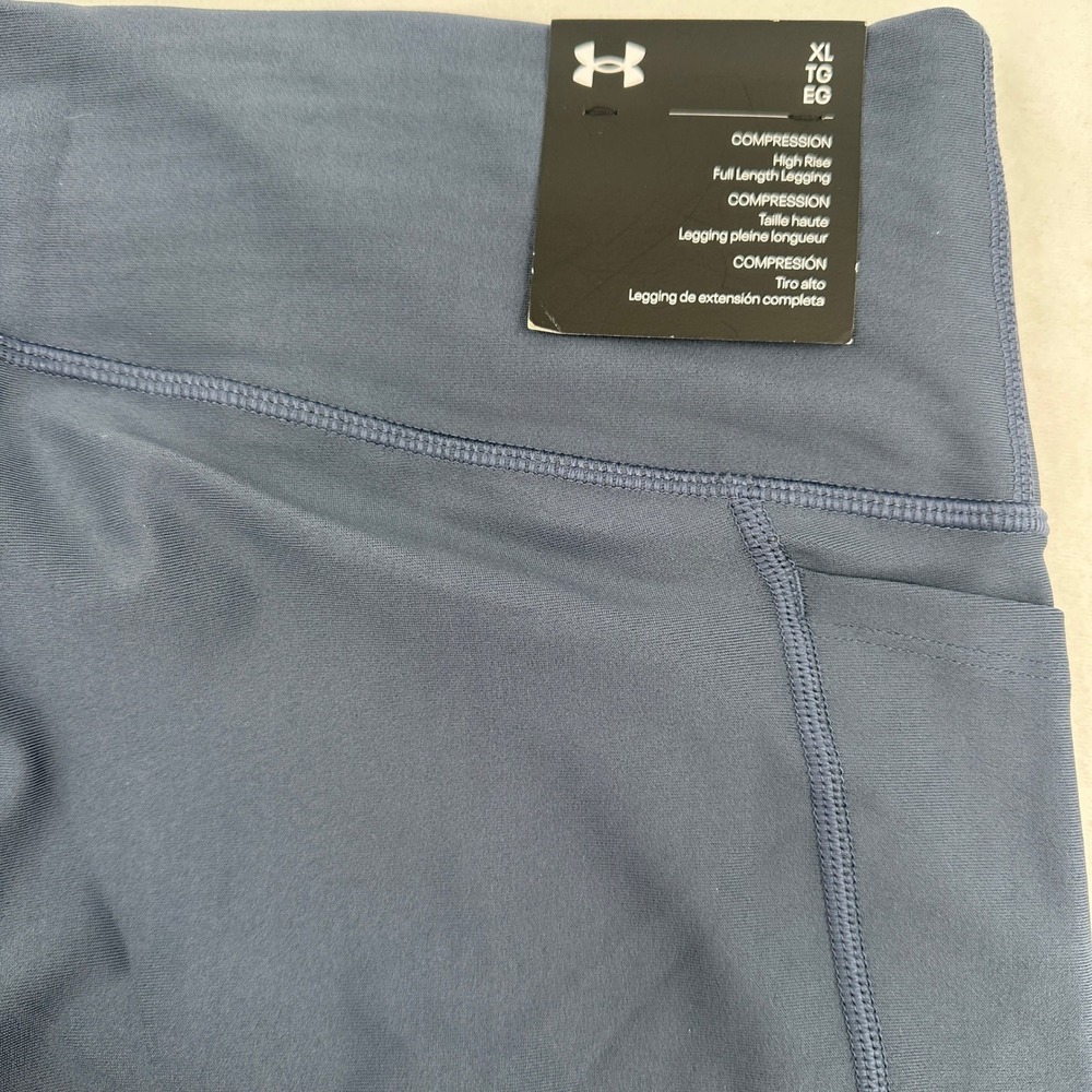 Under Armour Womens High Rise Compression Full Length Leggings Blue XL New Yoga - Picture 7 of 9
